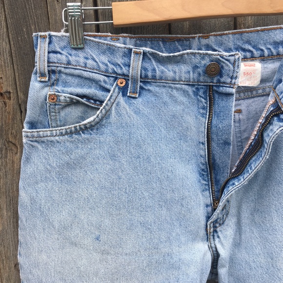 Levi’s Vintage 90’s 550 Relaxed Fit Orange Tag Jean Blue 34 - Picture 3 of 16